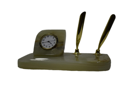 Pen Stand watch natural green marble